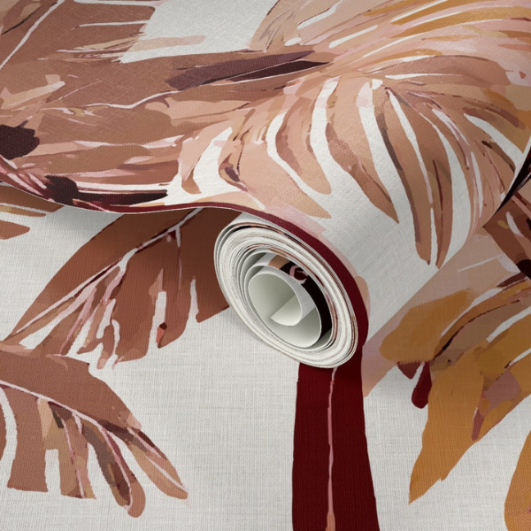 Shady Palms Wallaper Burnt Fig