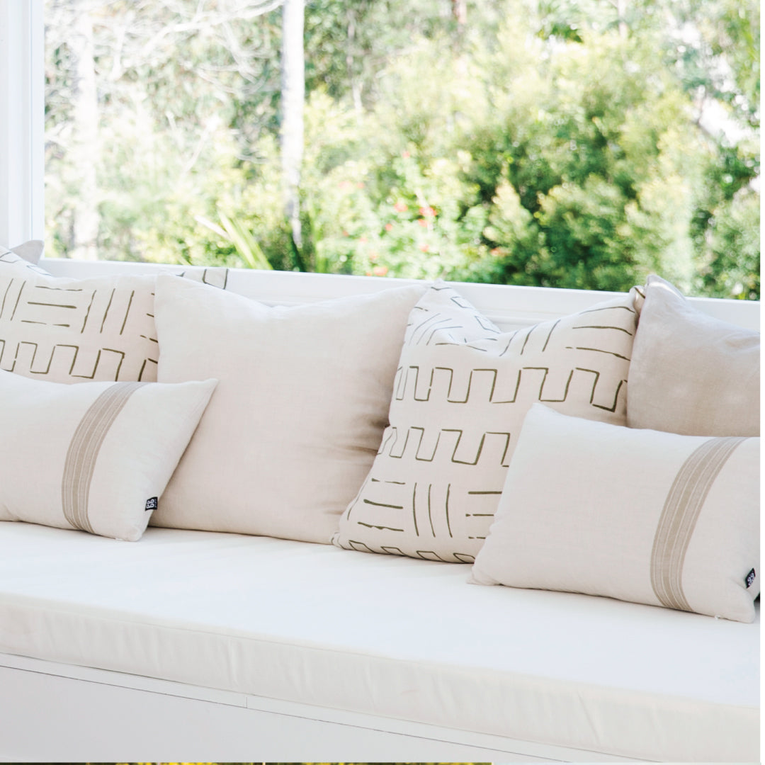 Tribal Mud Cloth Black / Bone Cushion